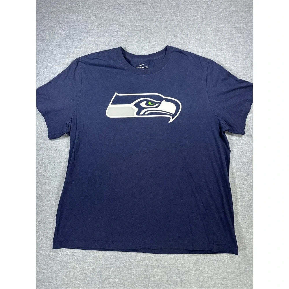 The Nike Tee NFL Seattle Seahawks Graphic Navy Blue Short Sleeve Tee XXL